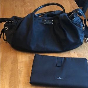 Kate Spade Stevie black diaper bag.
